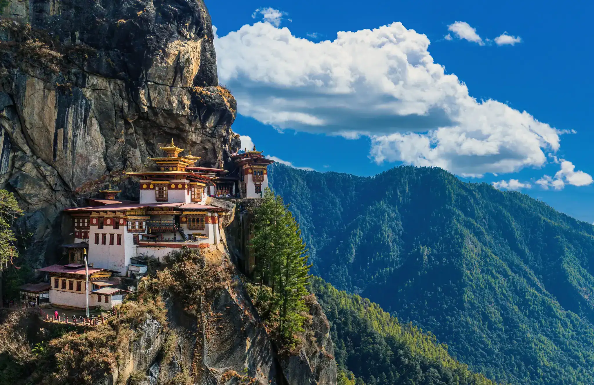 Taktsang Monastery perched on a cliff above Bhutan's Paro valley